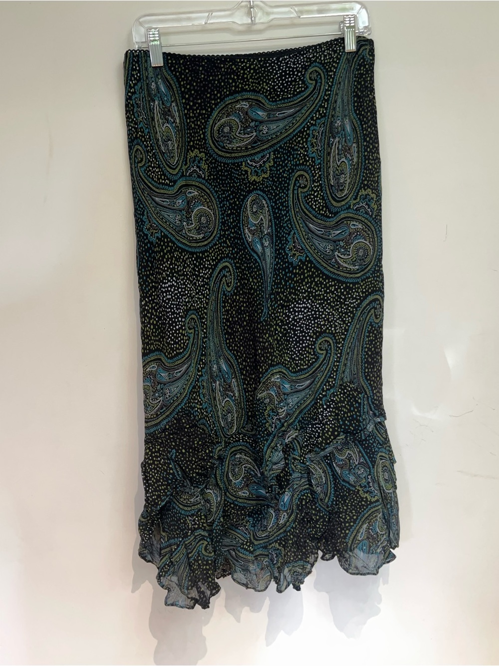 STYLE&CO PETITE BLUE AND GREEN SKIRT WITH PATTERNS